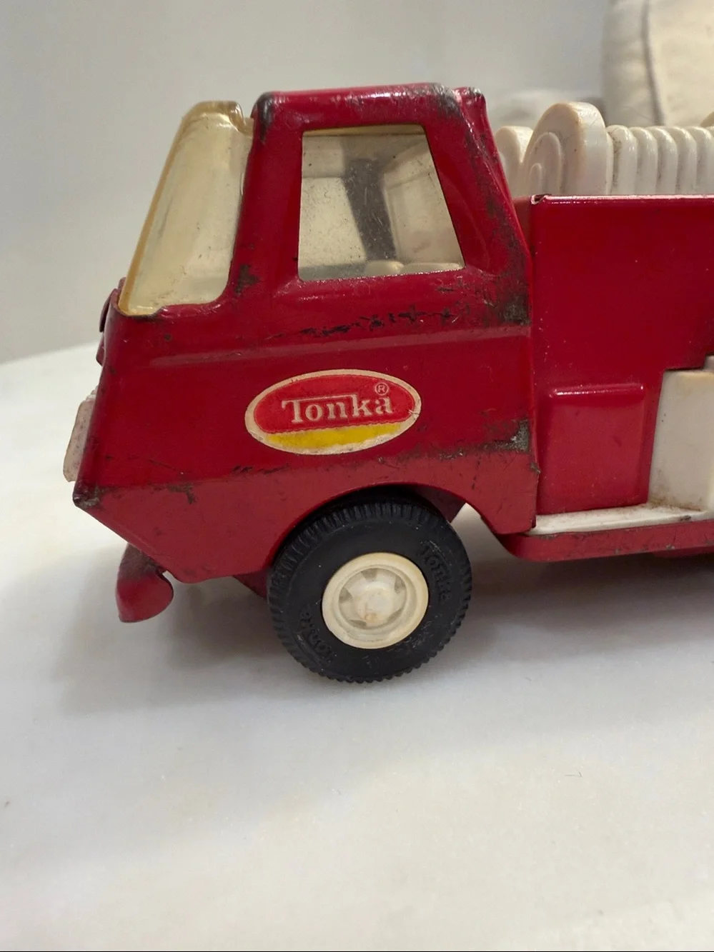 Vintage Tonka Fire Truck Pressed Steel Red Utility Truck Toy 1960s 1970s